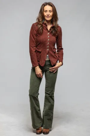 Scarlet Washed Suede Shirt In Burgundy
