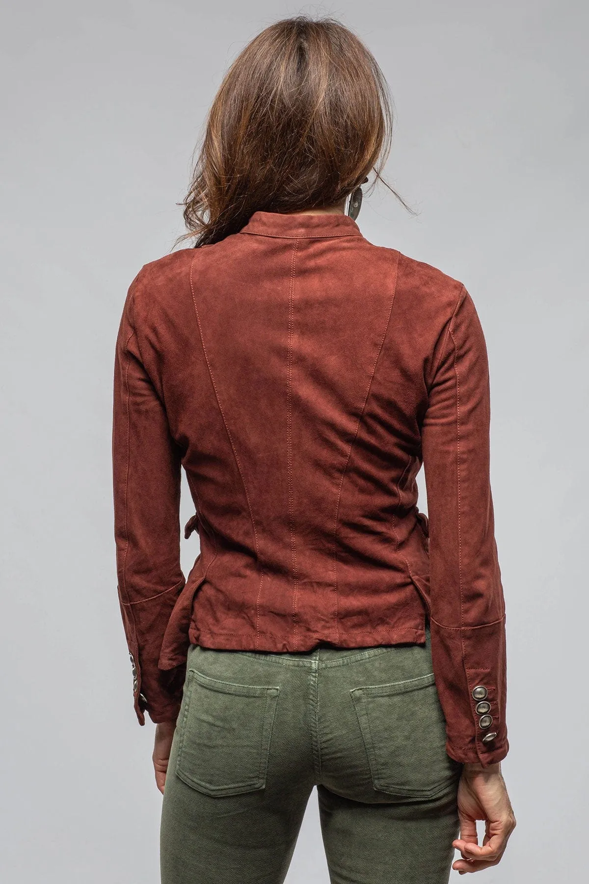 Scarlet Washed Suede Shirt In Burgundy