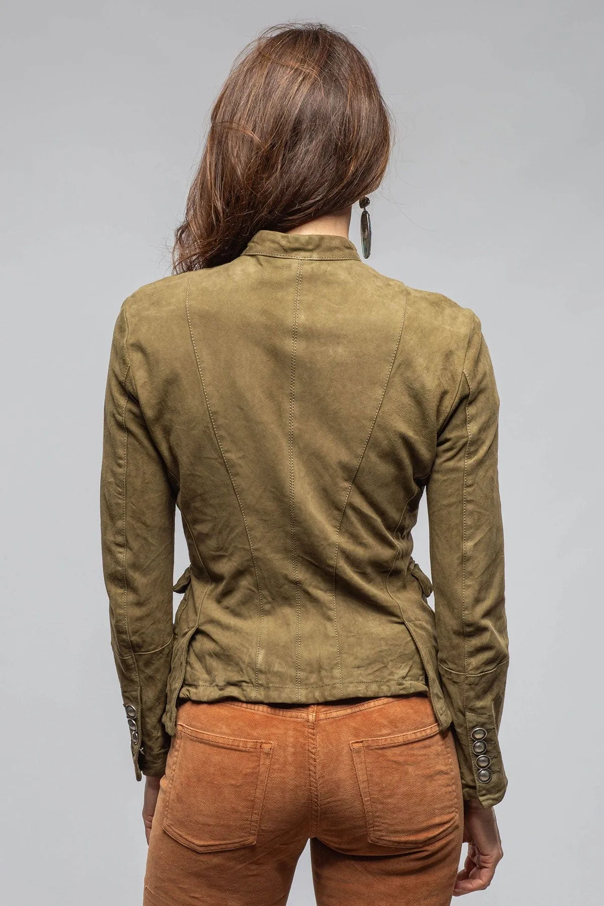 Scarlet Washed Suede Shirt In Sage