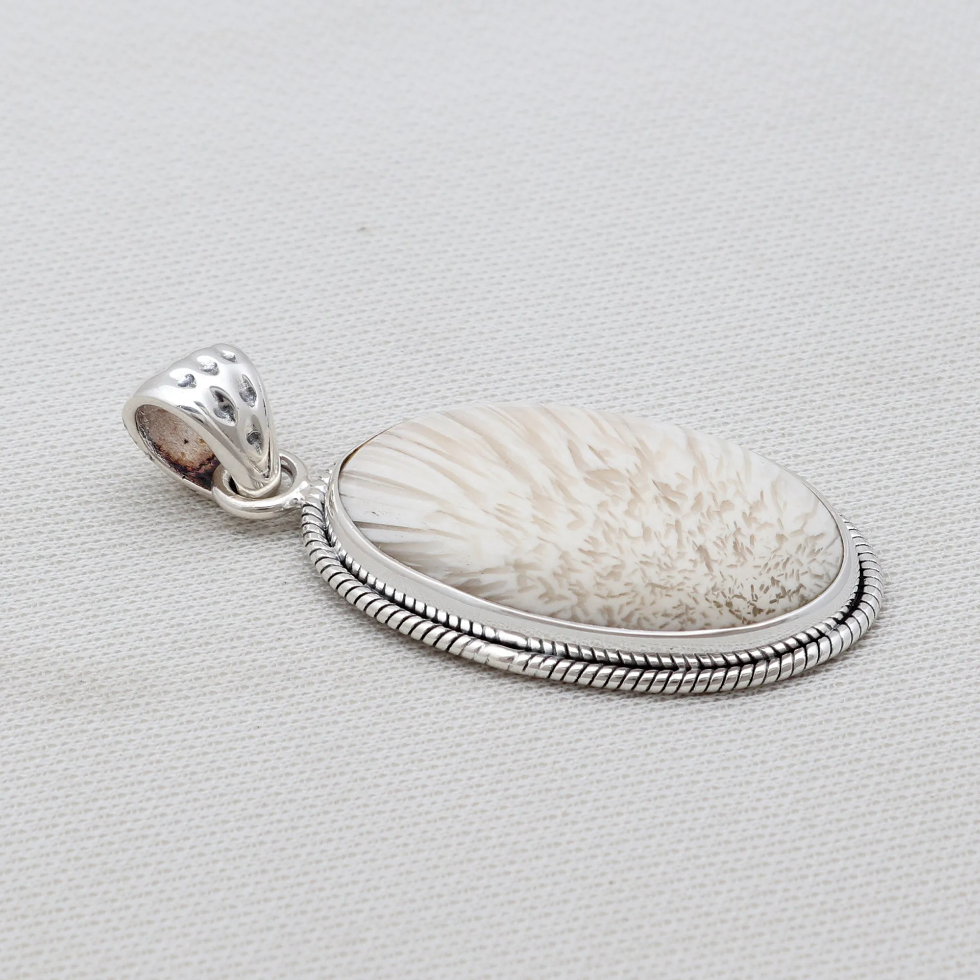 Scolecite Silver Pendant