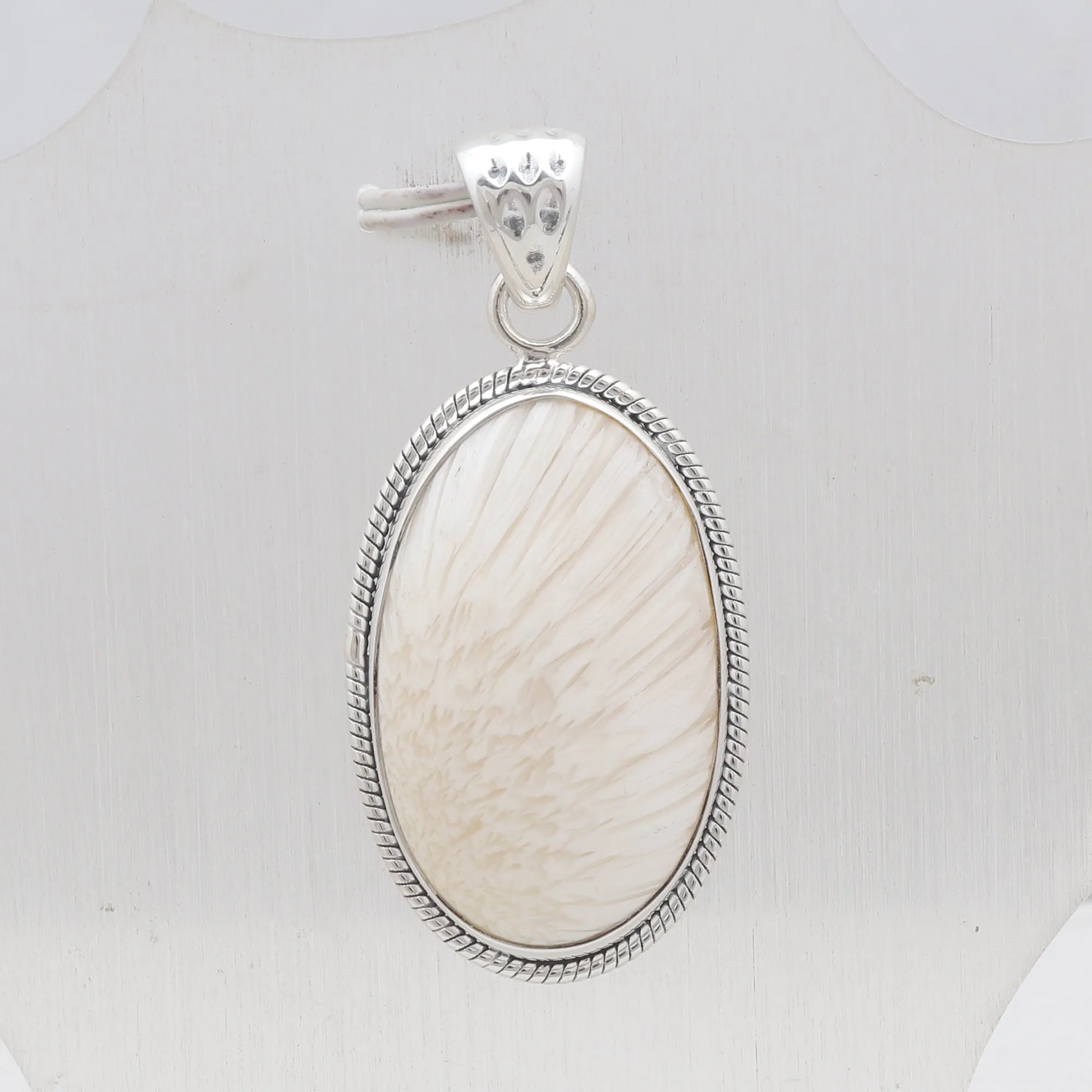 Scolecite Silver Pendant
