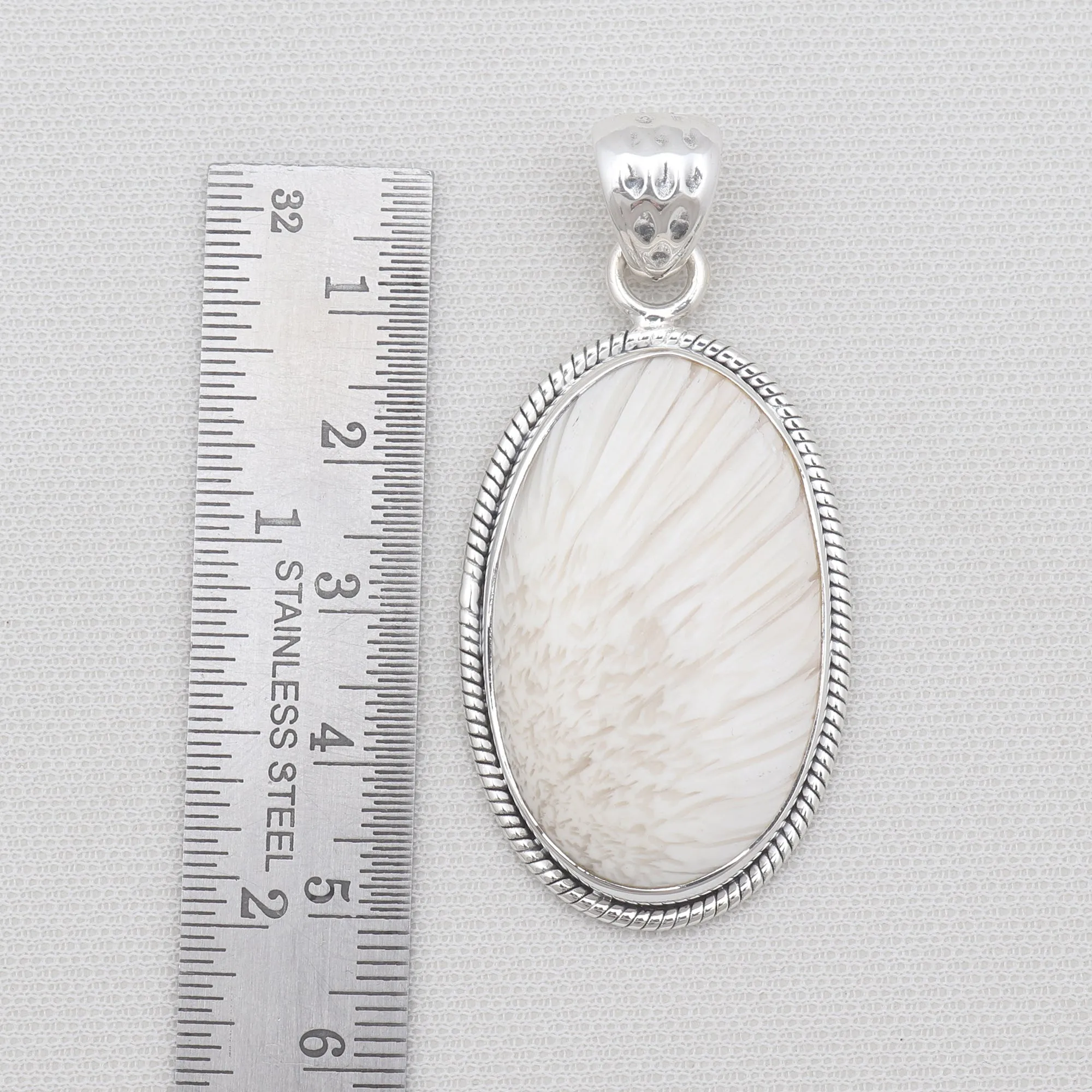 Scolecite Silver Pendant