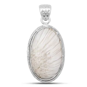 Scolecite Silver Pendant