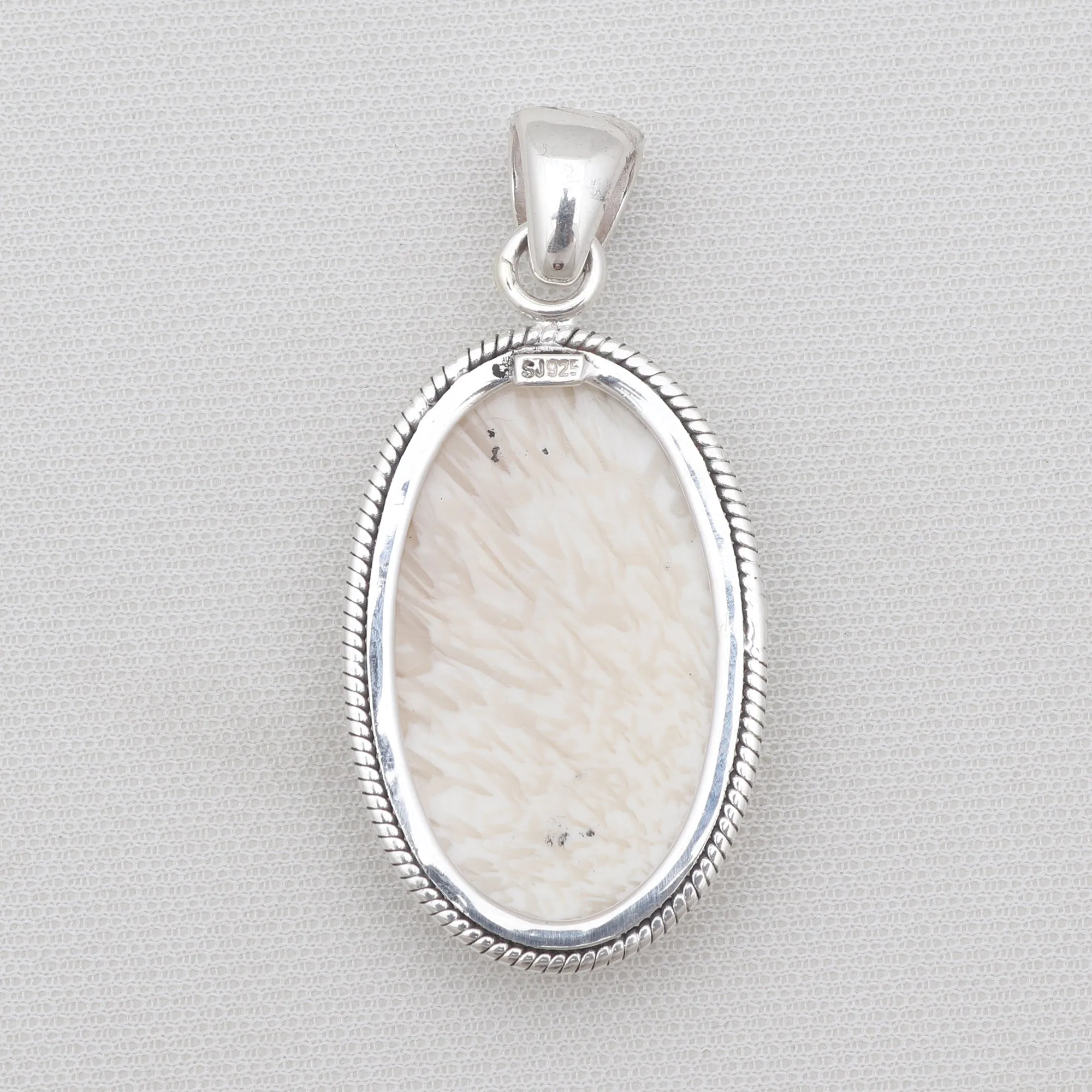 Scolecite Silver Pendant