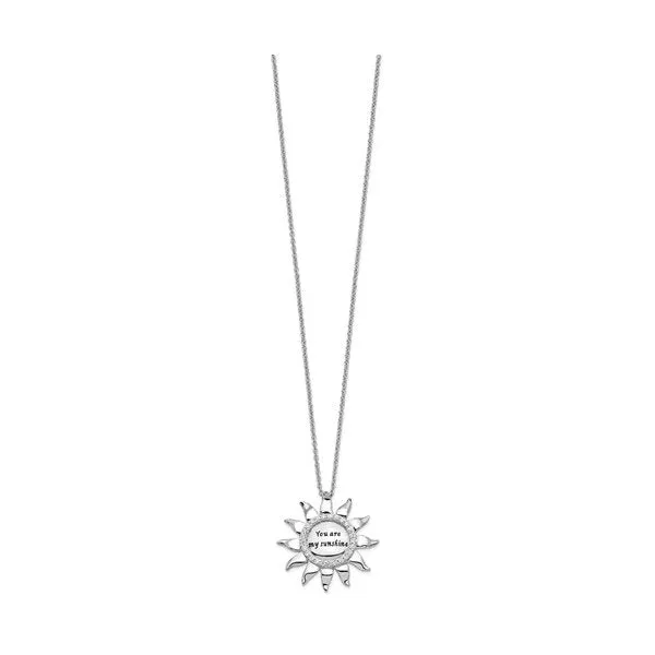 Sentimental Expressions Sterling Silver Rhodium Plated "Your are My Sunshine" CZ Necklace