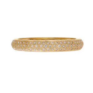 Sethi Couture 18K Yellow Gold Tire White Diamond Eternity Band - Size 6.5