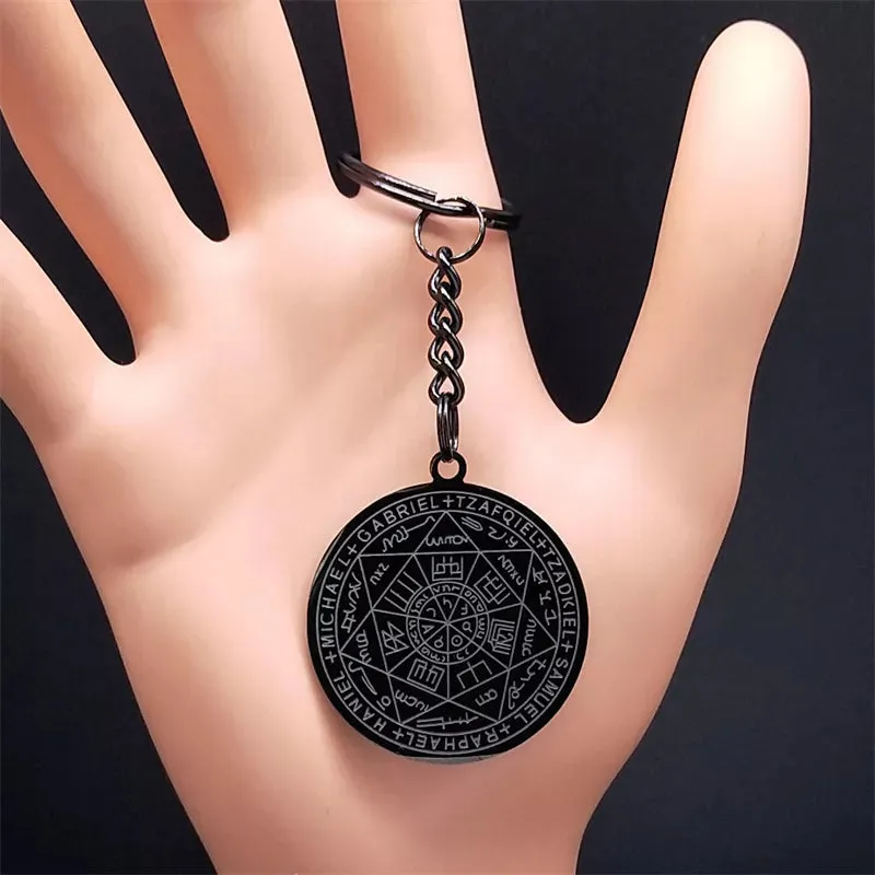 Seven Archangels Amulet Stainless Steel Necklace - The Ultimate Gothic Talisman for Protection and Guidance