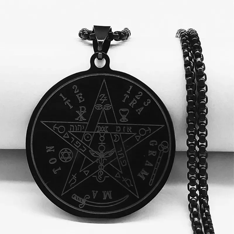 Seven Archangels Amulet Stainless Steel Necklace - The Ultimate Gothic Talisman for Protection and Guidance
