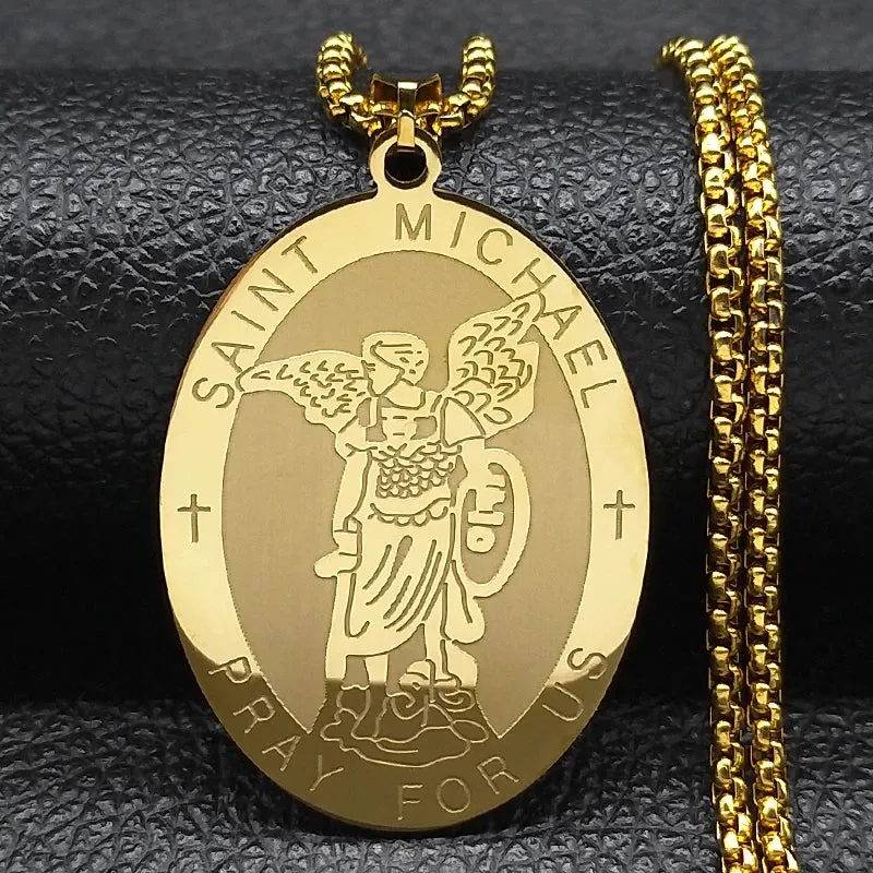 Seven Archangels Amulet Stainless Steel Necklace - The Ultimate Gothic Talisman for Protection and Guidance