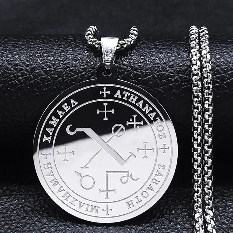 Seven Archangels Amulet Stainless Steel Necklace - The Ultimate Gothic Talisman for Protection and Guidance