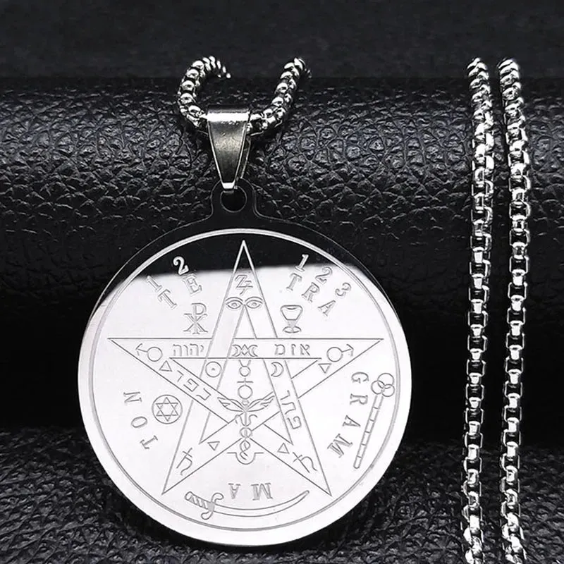 Seven Archangels Amulet Stainless Steel Necklace - The Ultimate Gothic Talisman for Protection and Guidance