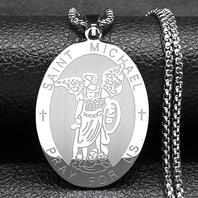 Seven Archangels Amulet Stainless Steel Necklace - The Ultimate Gothic Talisman for Protection and Guidance