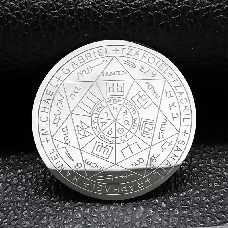 Seven Archangels Amulet Stainless Steel Necklace - The Ultimate Gothic Talisman for Protection and Guidance