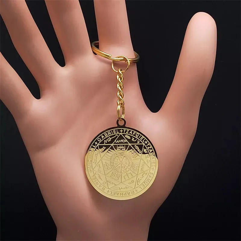 Seven Archangels Amulet Stainless Steel Necklace - The Ultimate Gothic Talisman for Protection and Guidance
