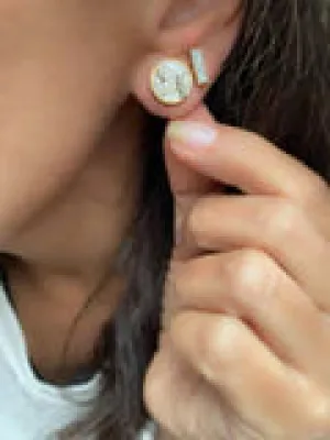 Shana Gulati Diamond Battice Stud Earring Gold