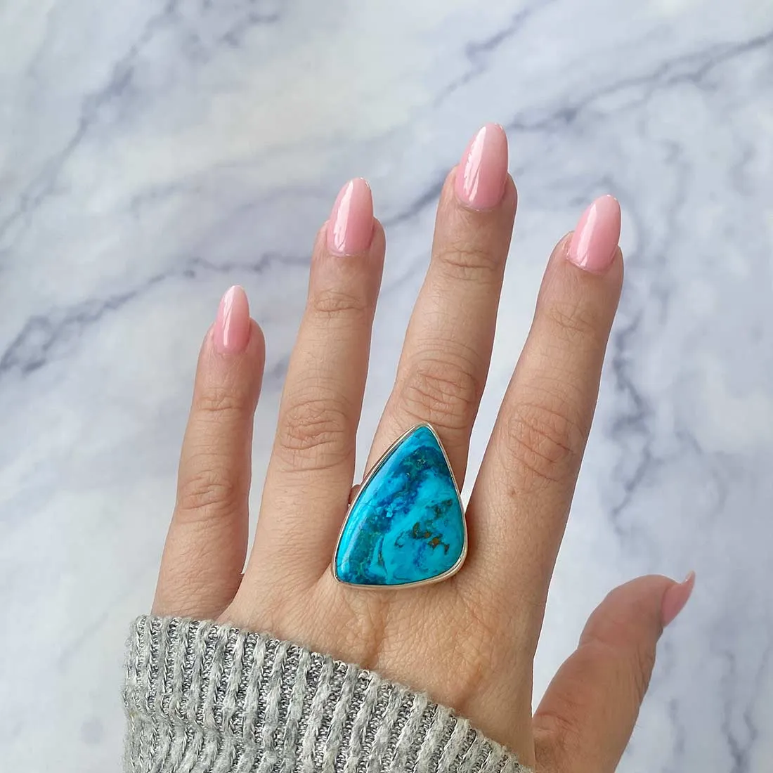 Shattuckite Adjustable Ring-(STK-R-3.)