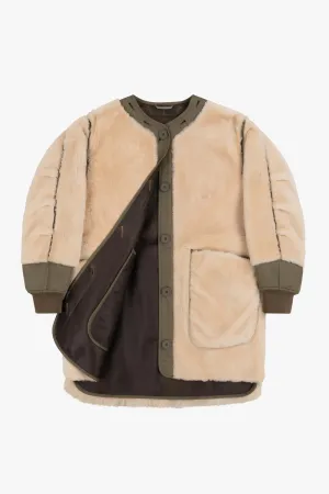 Shearling Coat - Blush / Dark Olive