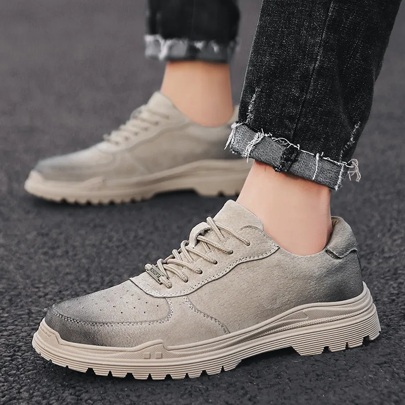 shoes Men Sneakers Low Top Black Shoes suede leather Men's Casual Shoes Male Brand Fashion lace up Handmade Men Classic Shoes