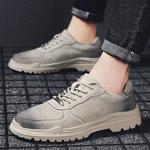 shoes Men Sneakers Low Top Black Shoes suede leather Men's Casual Shoes Male Brand Fashion lace up Handmade Men Classic Shoes