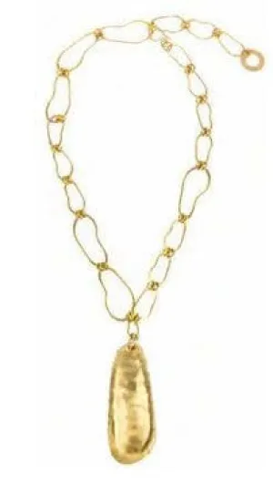 Sibilia Obsidian Necklace Brass