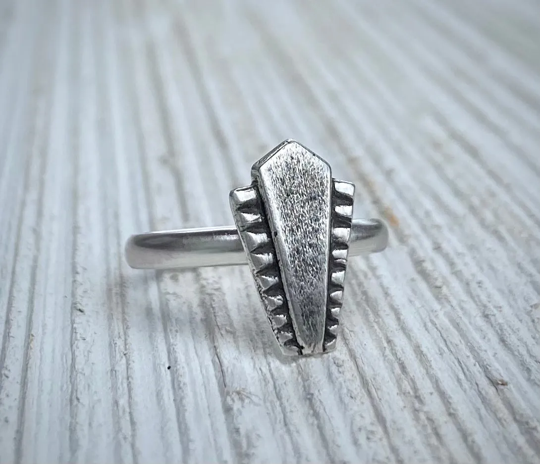Silver Coffin Ring