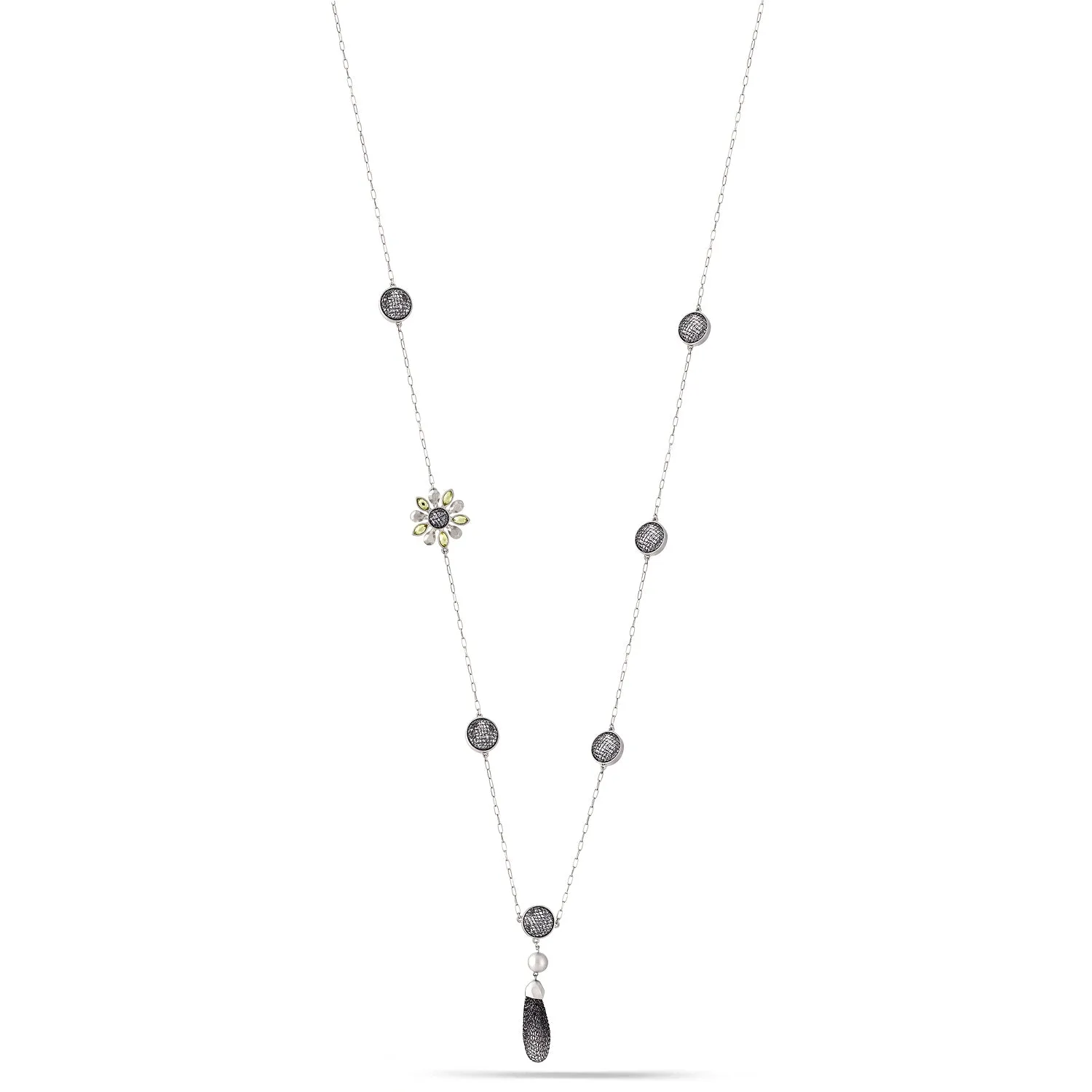 SILVER CRYSTAL NECKLACES #248SV1601 (1C18/1A9)