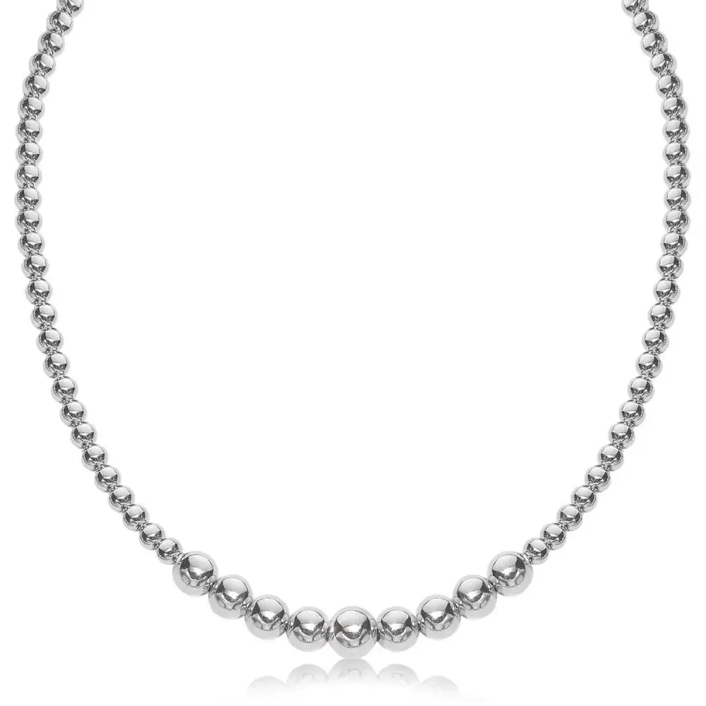 Silver Pearl Ball Necklace