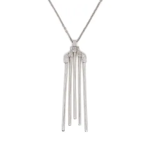 Silver Sleek Cylinders Necklace