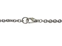 Silver Toned Etched Skinny Nautical Anchor Pendant Necklace