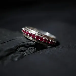 Silver/22K Gold Inlay Ruby Ring, 5mm