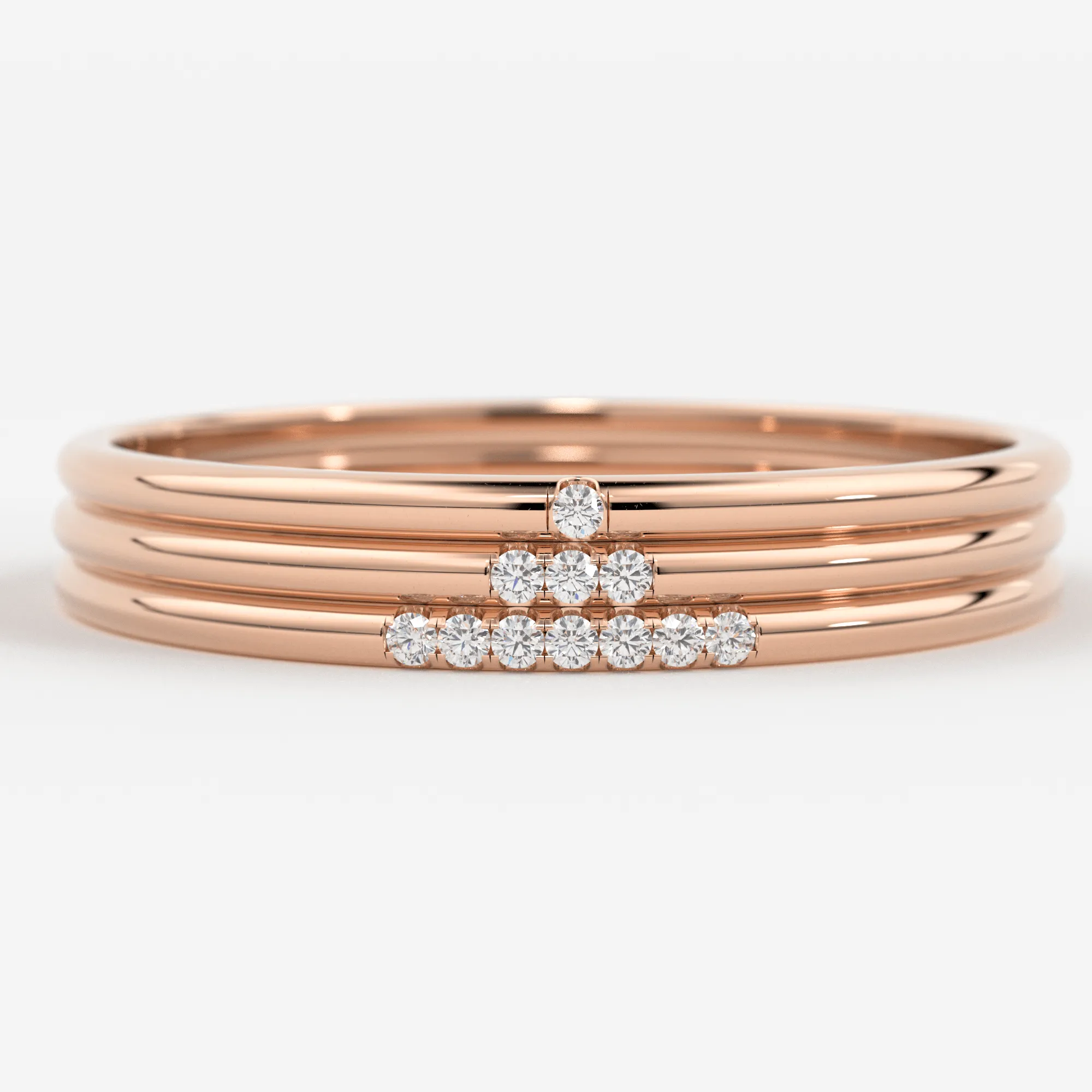 Simple Diamond Ring, Wedding Engagement Ring Diamond Eternity Minimalist 14k Solid Yellow Gold Micro Pave Wedding,Rose Gold Ultra Thin Band