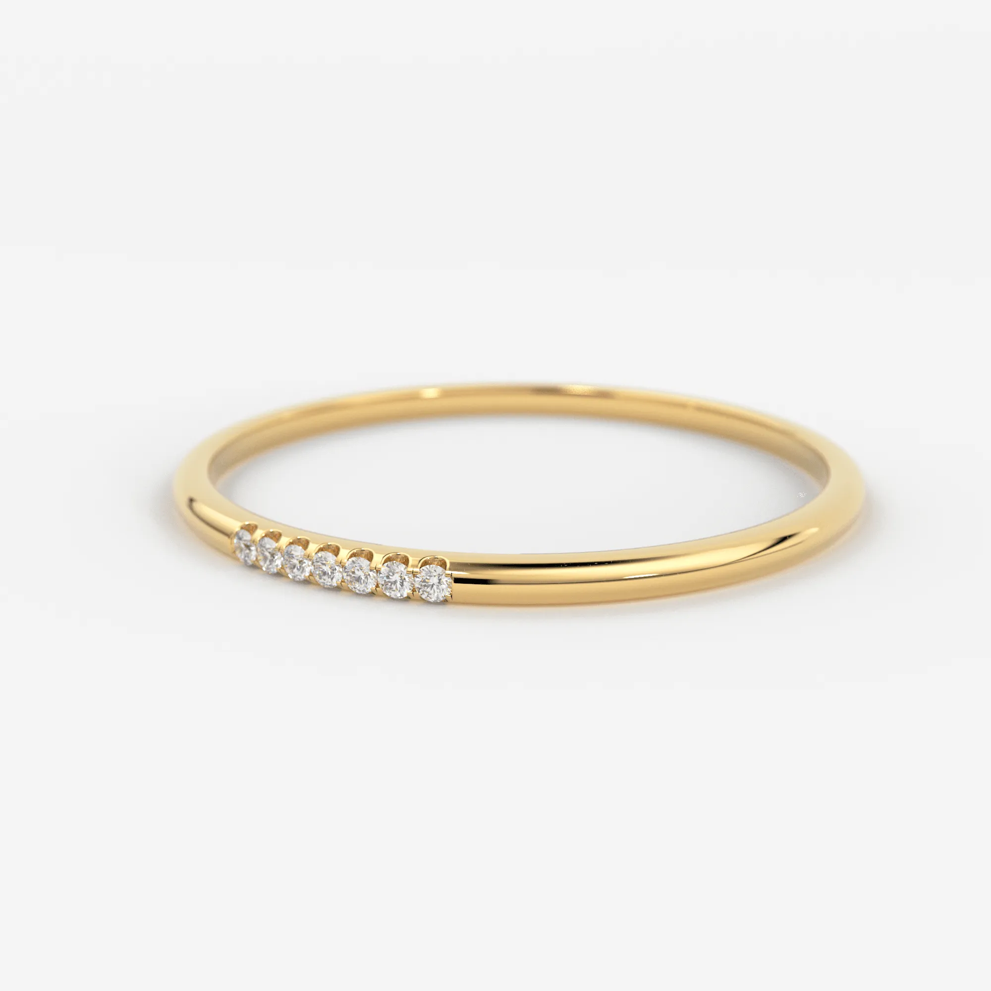 Simple Diamond Ring, Wedding Engagement Ring Diamond Eternity Minimalist 14k Solid Yellow Gold Micro Pave Wedding,Rose Gold Ultra Thin Band