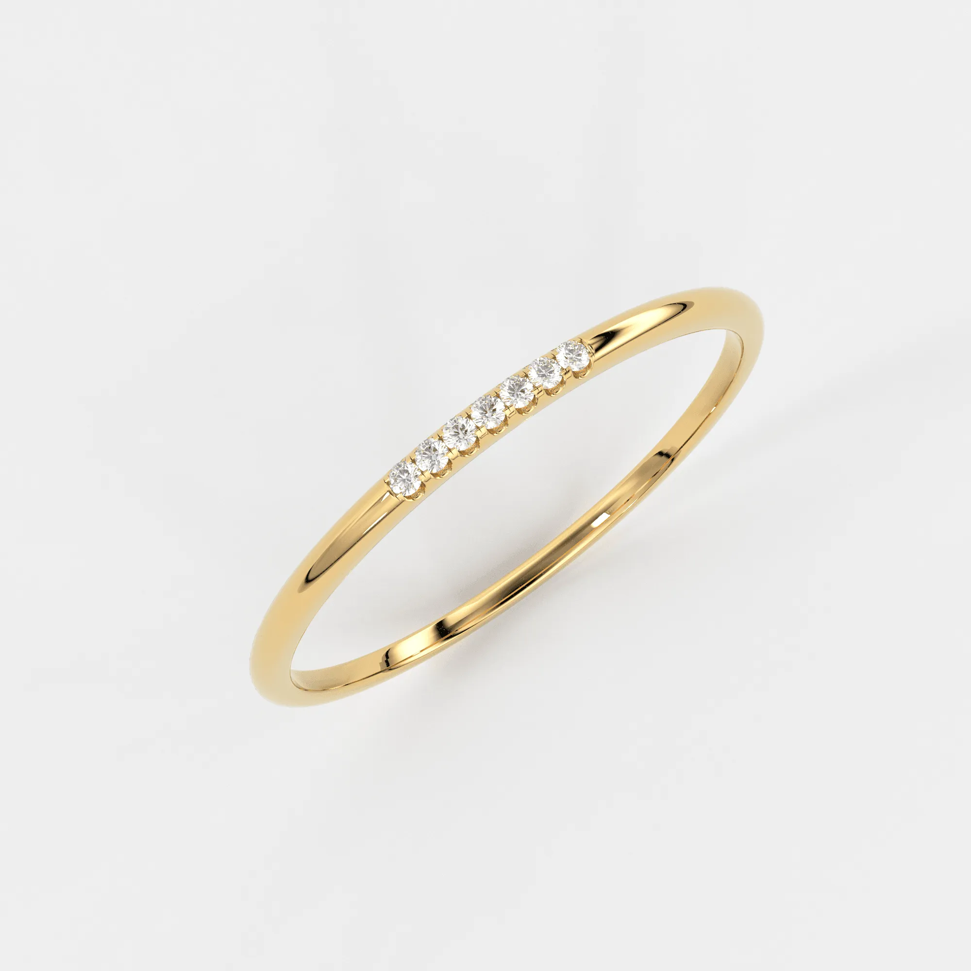Simple Diamond Ring, Wedding Engagement Ring Diamond Eternity Minimalist 14k Solid Yellow Gold Micro Pave Wedding,Rose Gold Ultra Thin Band