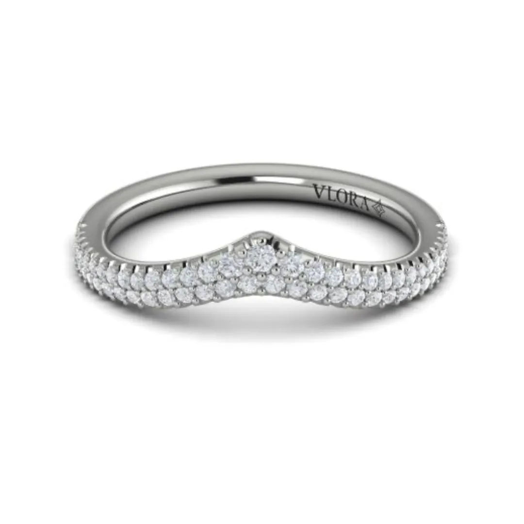 Sincerely, Springer's by Vlora 18k White Gold Round Diamond Contour Band