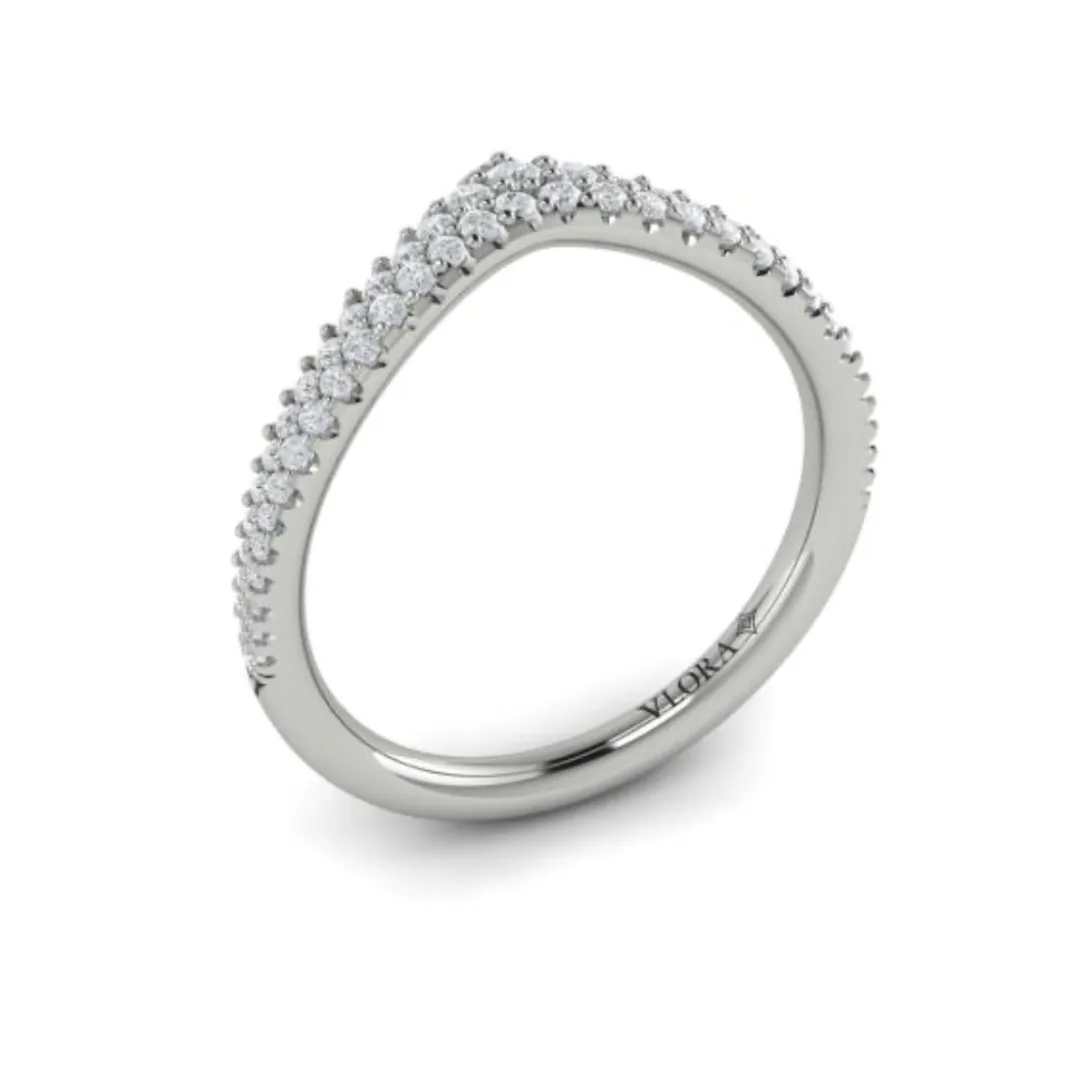 Sincerely, Springer's by Vlora 18k White Gold Round Diamond Contour Band