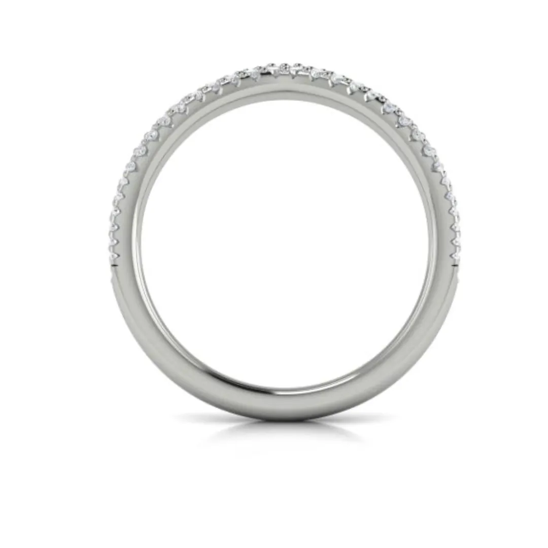 Sincerely, Springer's by Vlora 18k White Gold Round Diamond Contour Band