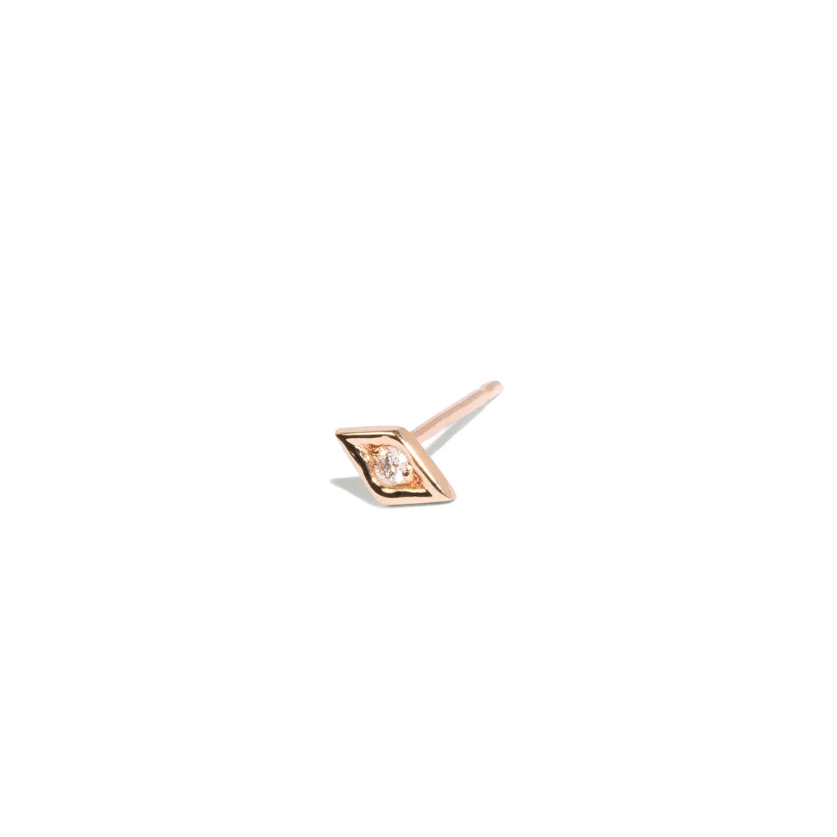 Single Diamond Eye Stud Earring