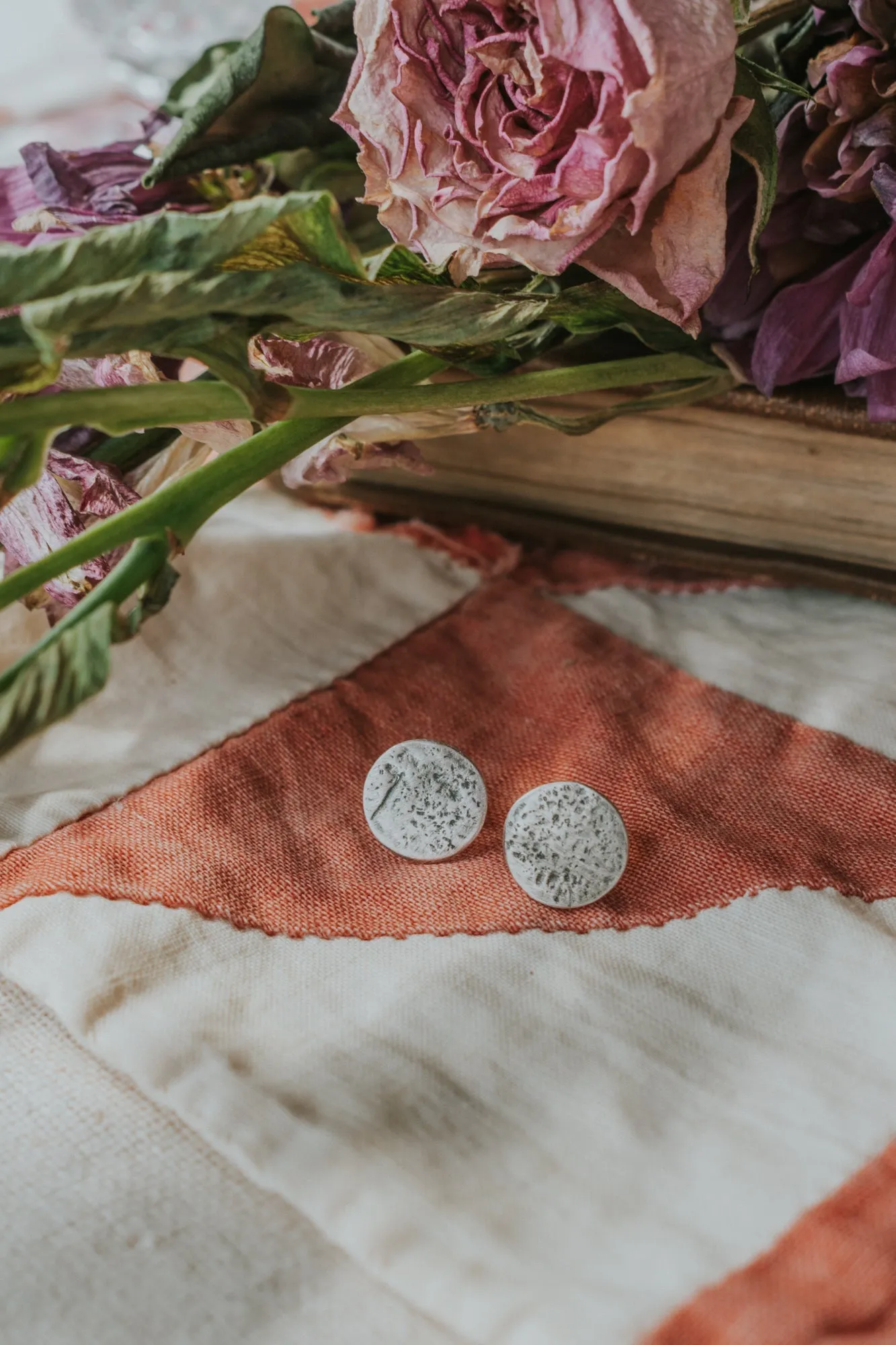 Small Full Moon Stud Earrings