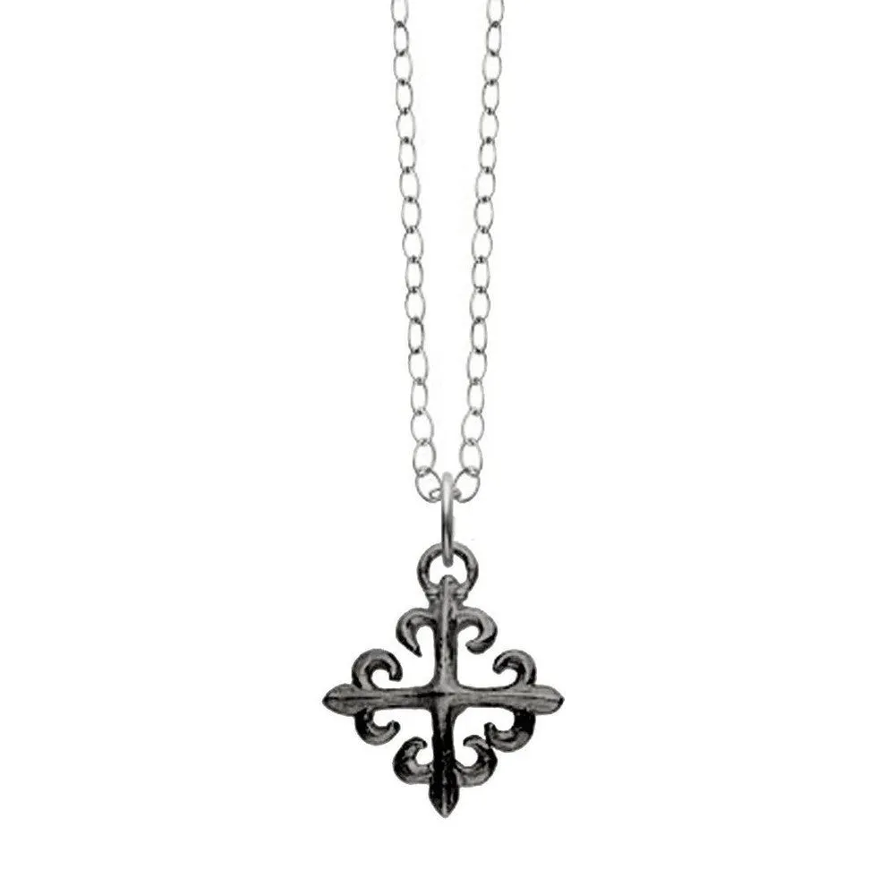 Small Sterling Silver Fleur de Lis Cross