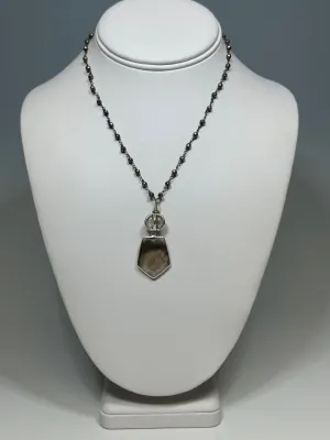 SMOKY QUARTZ AND PYRITE CHAIN NECKLACE LCN592