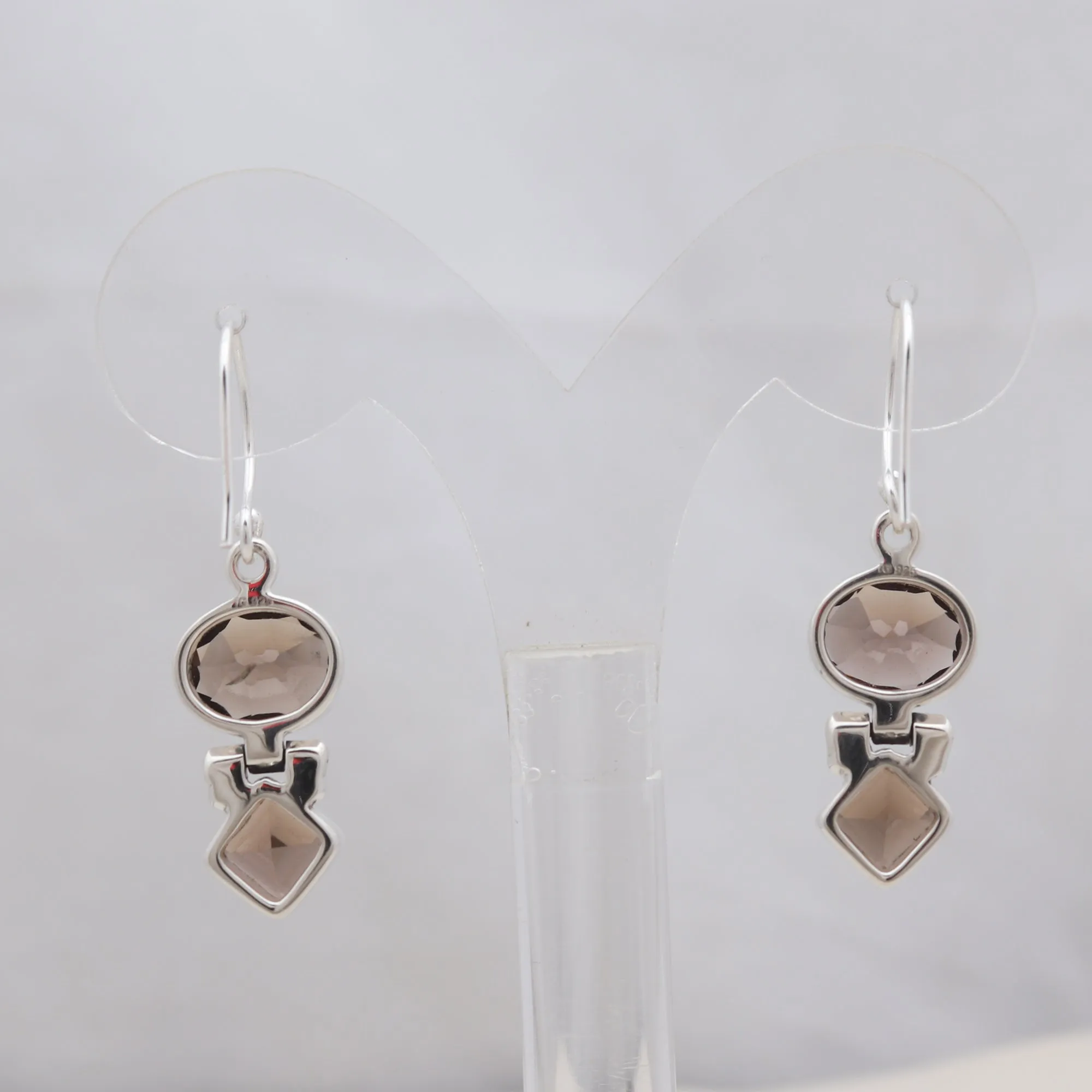 Smoky Quartz Silver Earrings