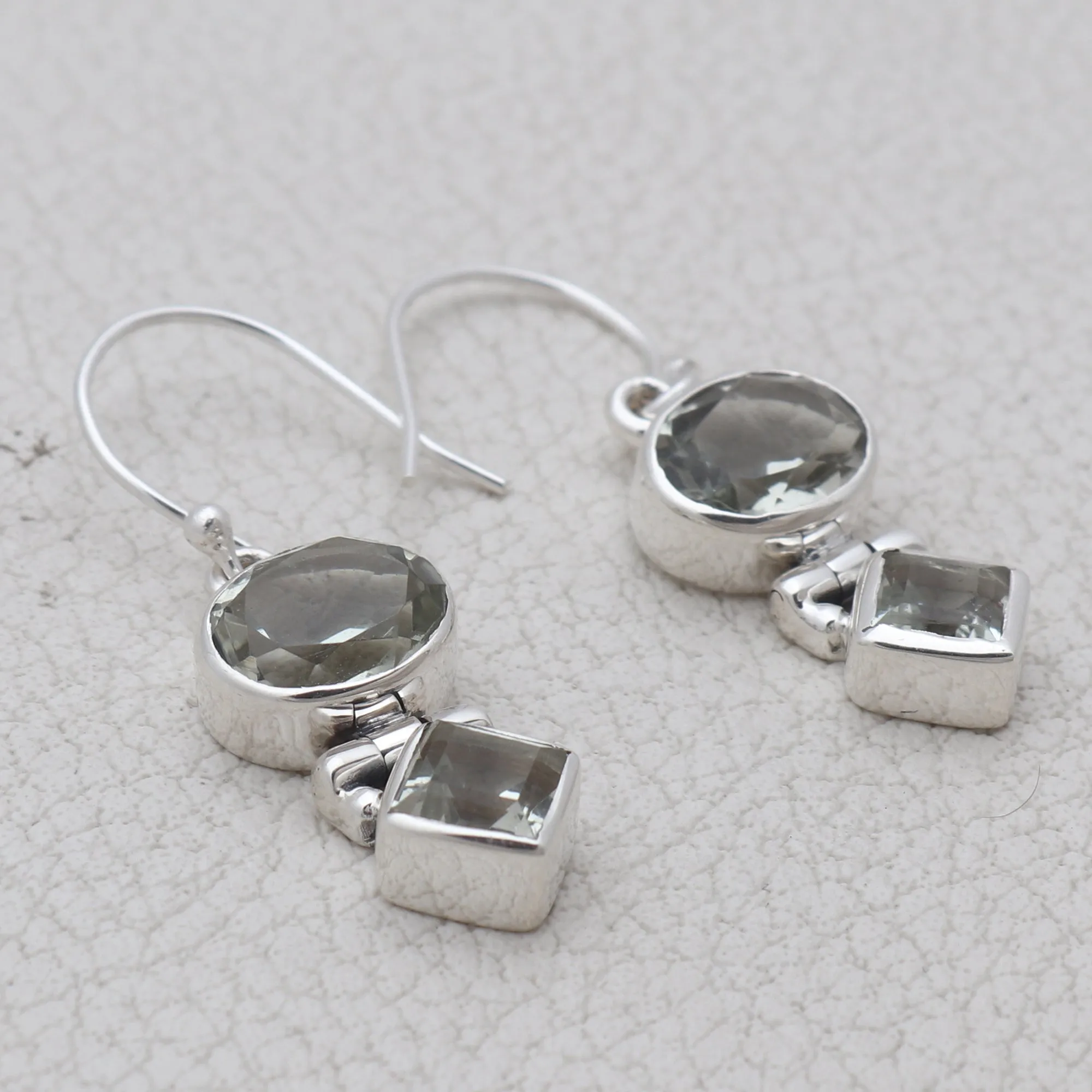 Smoky Quartz Silver Earrings