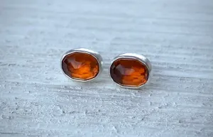 Spessartine Orange Garnet Stud Earrings