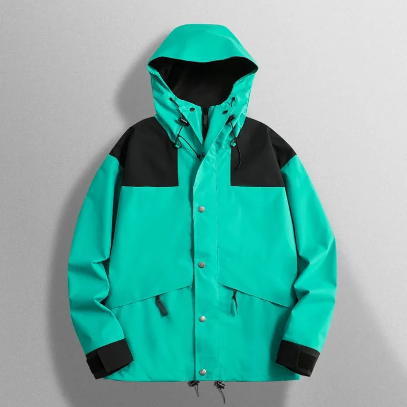 Spring and Autumn Men's Outdoor Waterproof Casual Jacket Couple Hooded Mountaineering