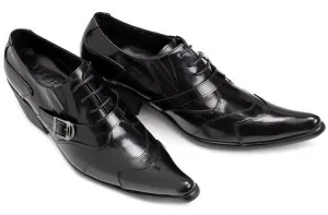 Spring New Mens Pointed Toe Dress Shoes genuine cow Leather Mens Italian Oxfords shoes Zapatos Mujer Heightening shoes for male
