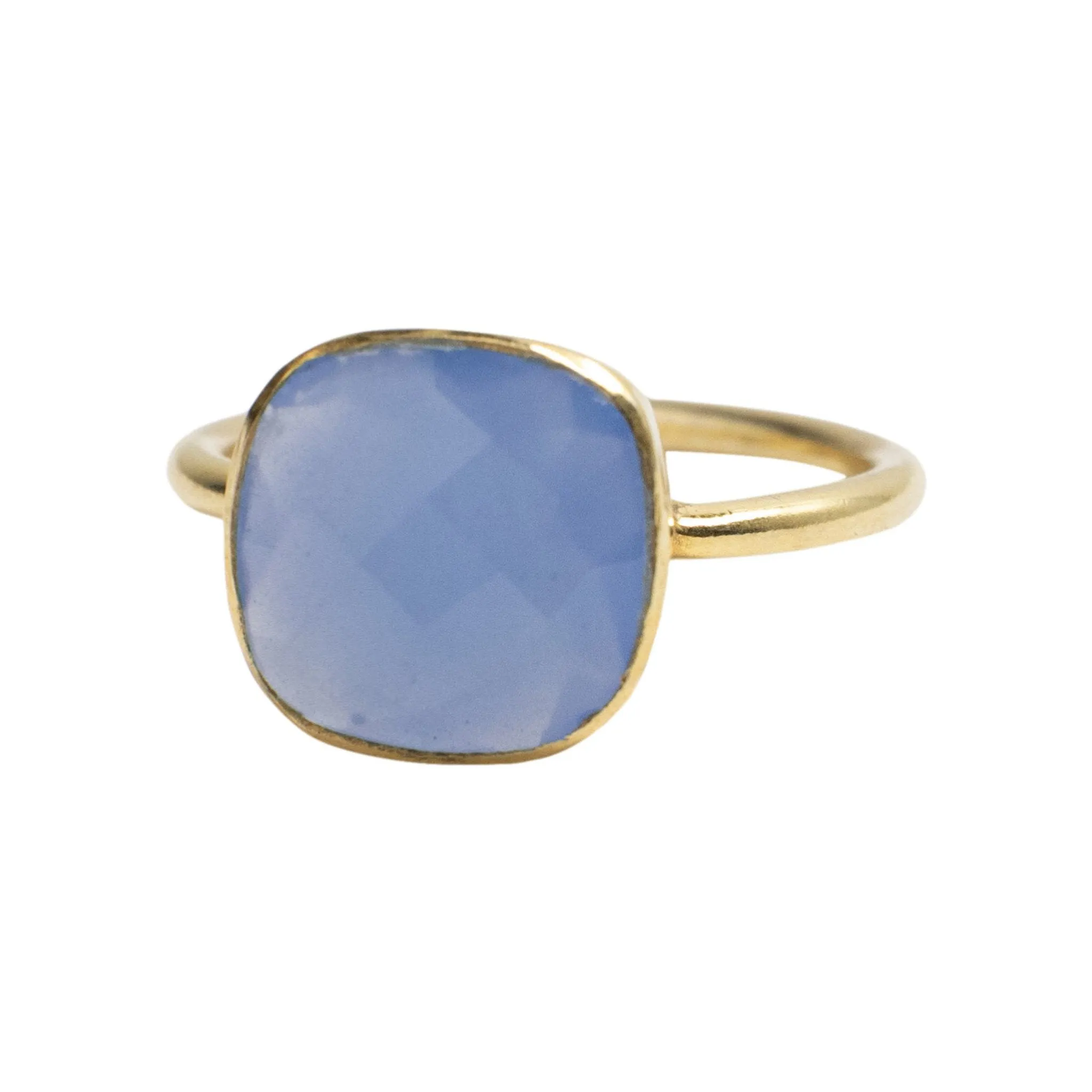 Square Ring in Purple Chalcedony