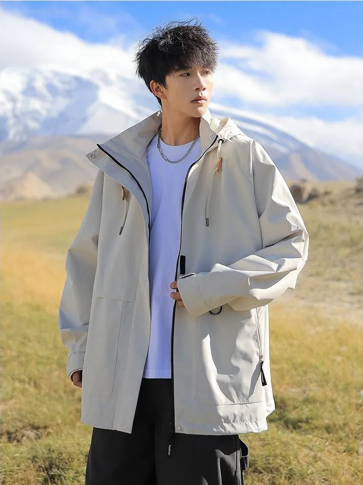 Stain-Resistant Windproof Cargo Rain Coat for Outdoor Adventures