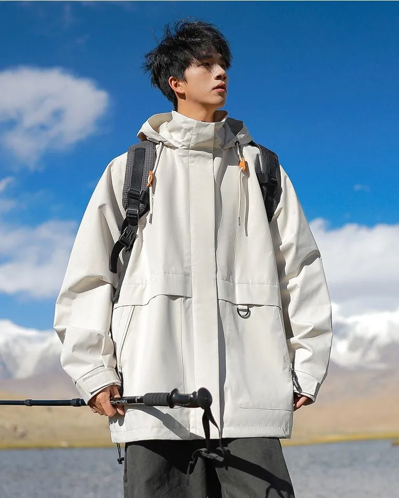 Stain-Resistant Windproof Cargo Rain Coat for Outdoor Adventures