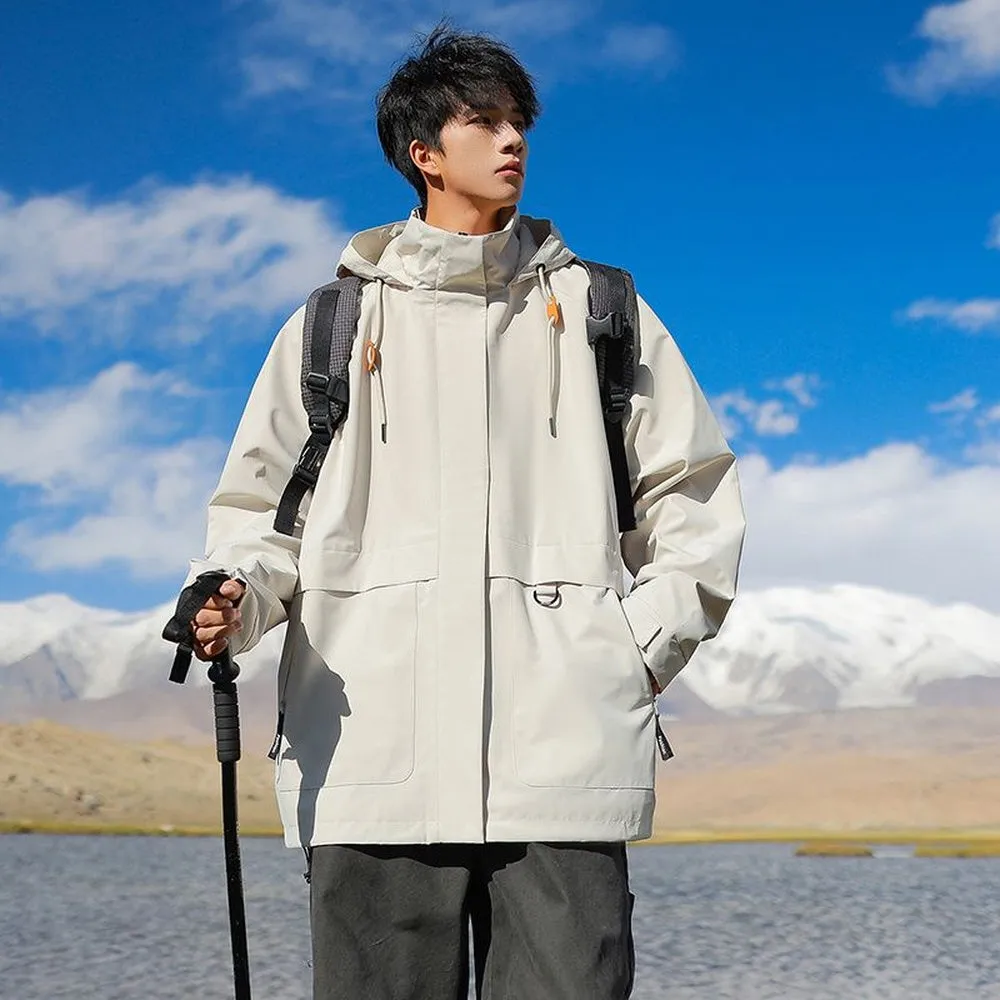 Stain-Resistant Windproof Cargo Rain Coat for Outdoor Adventures