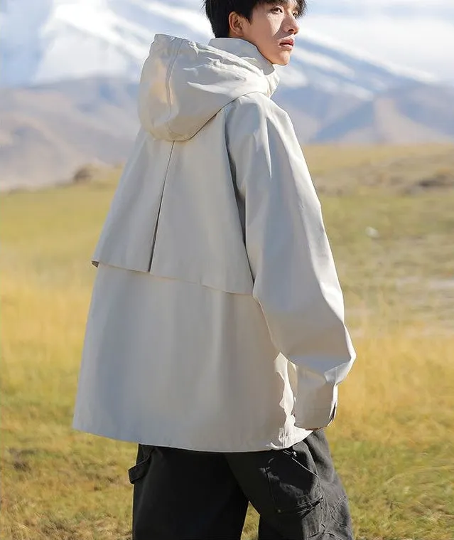 Stain-Resistant Windproof Cargo Rain Coat for Outdoor Adventures